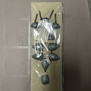 NEW Gray Riverside Teardrop Necklace (Gunmetal)